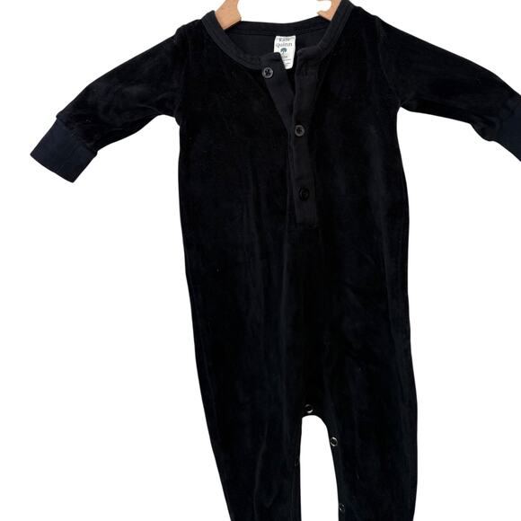 Kate Quinn Long Sleeve Sport Union Suit Velour One Piece Boys Black Size 6-12 M - Picture 2 of 7